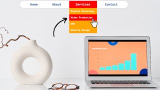 How To Make Dropdown Menu using HTML and CSS [upl. by Thorn108]