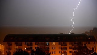 Highamp negatively charged lightning with explosive thunder [upl. by Aidyn]