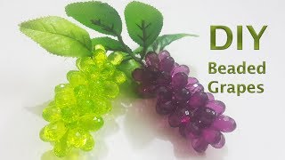 How To Make Beaded Grapes  Beaded Grapes Tutorial  DIY beaded Grapes [upl. by Nosahc]