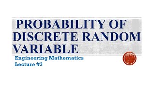 Probability Of Discrete Random Variable [upl. by Seften]