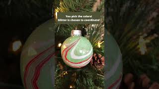 Beautiful custom ornaments Water marbling is so fun and unique [upl. by Marrilee]