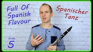 Spanischer Tanz by Moritz Moszkowski – Clarinet Tutorial Grade 5  Accompaniment [upl. by Mandle502]