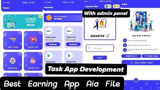 🔥 New Best High Quality Task Earning App Aia File Kodular Niotron Android Builder [upl. by Ahcilef]