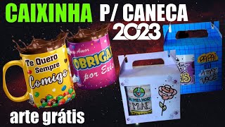 Como fazer Caixinha Personalizada para Canecas Caixa com molde fácil usando papel e tesoura [upl. by Nnylyrehc]