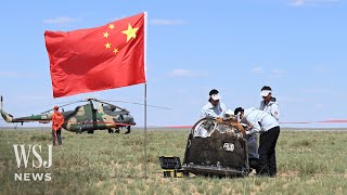 China’s Chang’e 6 Mission Returns to Earth With Rare Moon Rocks  WSJ News [upl. by Agripina]