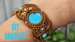 🩵UNIQUE DESIGN 🫶How to make stone wrapped bracelet [upl. by Gnot]