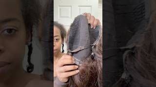 I cut the frontal of my old wig to turn it into a half wig☺️ hollywoodhair celebrityhair hairlook [upl. by Albie420]