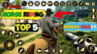 Top 5 High Graphics Open world Horse Riding Games For Mobile  Horse Simulator Games 2024 [upl. by Nagaet]