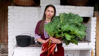 Great village dinner with Rhubarb Cooking 4 tasty recipes from simple ingredients Amazing drink [upl. by Ennagrom]