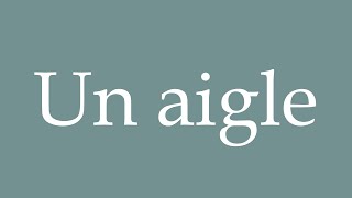 How to Pronounce Un aigle An eagle Correctly in French [upl. by Morry]