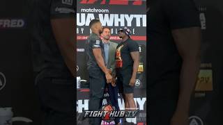 ANTHONY JOSHUA STEPS TO DILLIAN WHYTE IN REMATCH FACE OFF [upl. by Asiluy]