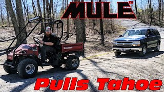 440cc Kawasaki Mule Pulls A Tahoe [upl. by Malinde178]