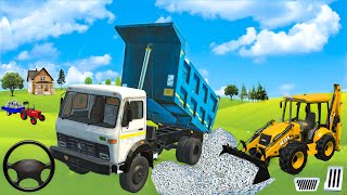 Drive JCB And Unloading stone From Dumper Truck in Game  Android Gameplay [upl. by Charbonneau]