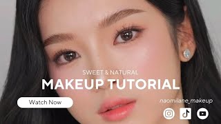 Sweet amp Natural Makeup Tutorial Korean inspired makeup for summer  humid area [upl. by Artenehs]