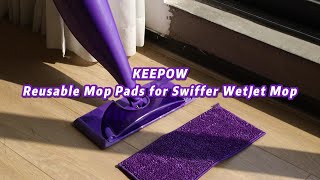 KEEPOW Reusable Heavy Duty Wet Jet Pads Refills for Swiffer Wood Floor Cleaning and Hard Surface [upl. by Aramahs]