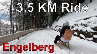 🇨🇭 35km Ride  Sled  Engelberg Switzerland [upl. by Anahsed]