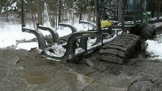 Forwarder John Deere 1010D logging in mud extreme conditions [upl. by Mischa258]