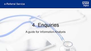 The NHS eReferral Service — Enquiries  NHS Digital [upl. by Delmar]