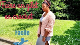 TUTO GILET A MANCHES LONGUES EN CROCHET l Tracy M Crochet [upl. by Anniahs]