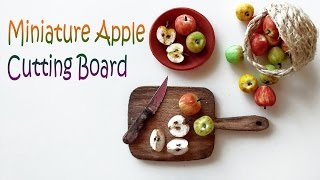 Miniature Apple amp Cutting Board  Polymer clay tutorial [upl. by Cohligan24]