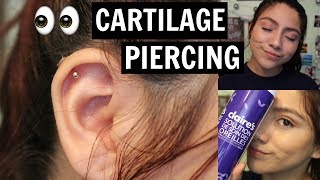 PIERCING MY CARTILAGE AT CLAIRES EXPERIENCE  Amanda Jule  2017 [upl. by Eldreeda]