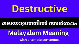 Destructive meaning in MalayalamDestructive മലയാളത്തിൽ അർത്ഥം [upl. by Nehgaem574]