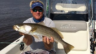 Speckled Trout Fishing Homosassa Florida with Mirrolure Mirrodines [upl. by Llehsar]