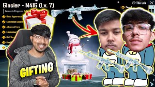 🔥 NEW YEAR SPECIAL  GIFTING MY TEAMMATES VICKY amp SPIDER MAX M416 GLACIER CRATE OPENING IN BGMI [upl. by Ariaes290]