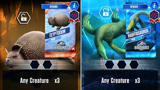 REWARD UNLOCKED GLYPTODON VS HAUFFIOSAURUS  JURASSIC WORLD THE GAME [upl. by Had125]