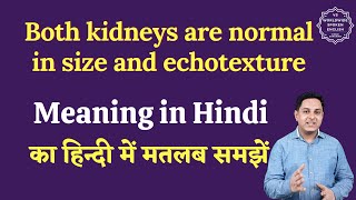 Both kidneys are normal in size and echotexture meaning in Hindi  English to hindi [upl. by Ssilem183]