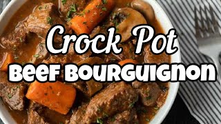 Delicious Crock Pot Beef Bourguignon [upl. by Sairacaz]