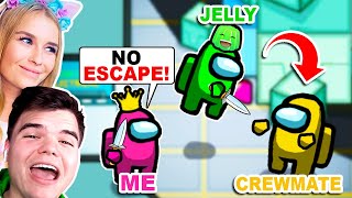 TEAMING UP In Among Us With Jelly And Dino Roblox [upl. by Marr]