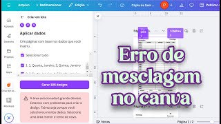 COMO RESOLVER O ERRO DO CANVA AO FAZER A MESCLAGEM DAS AGENDAS [upl. by Acinorrev]