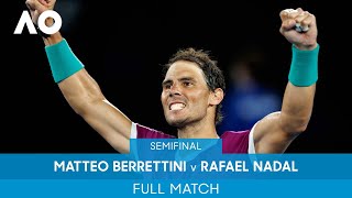 Matteo Berrettini v Rafael Nadal Full Match SF  Australian Open 2022 [upl. by Ramah]