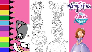 Disney JR Coloring Book Compilation Doc McStuffins Vampirina Spidey Sofia the First Firebuds [upl. by Vel]