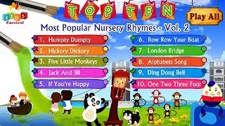 Top Ten Most Popular Nursery Rhymes Jukebox Vol 2 with Lyrics Subtitles and Action [upl. by Ernest]