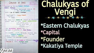 The Vengi Chalukyas  Ancient History  Handwritten notes  Lec66  An Aspirant [upl. by Bahner]