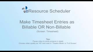 Make Timesheet Entries as Billable or NonBillable – eRS Resource Management Software [upl. by Finah]