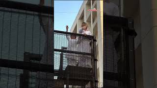 Shah Rukh Khan and his son AbRam share heartfelt Eid greetings with fans outside their home [upl. by Heinrick]