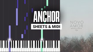 Anchor  Novo Amor  Piano Tutorial  Sheet Music amp MIDI [upl. by Tiga826]