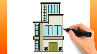 Comment Dessiner Une Grande Maison Moderne Tutoriel De Dessin Facile [upl. by Fem162]