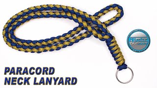 How to Make a Paracord Neck Lanyard 4 Strand Round Braid Key Chain Paracord Snake Knot Fast amp Easy [upl. by Allin]