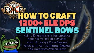 Crafting 1200 eDPS Bows for LA and TS in the SentinelKalandra Event League Easily Path of Exile [upl. by Elleimac357]