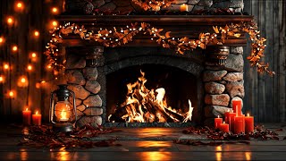 Cozy Rustic Fireplace 4K with Crackling Logs  Relaxing Ambience for Stress Relief and Winter Warmth [upl. by Laet699]