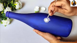 Very Beautiful amp Elegant Bottle Art DIY Bottle Decoration Ideas Simple Dot Art For Beginners [upl. by Airlee]