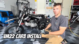 125cc dirt bike VM22 Carb install guide No more bog Apollo SSR RFZ 110cc 125cc 140cc [upl. by Jojo]