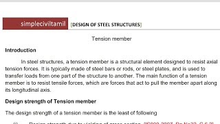 Introduction to tension member [upl. by Griffie155]