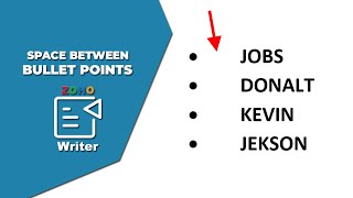 How to insert space after numbering in Zoho Writer [upl. by Ogata649]