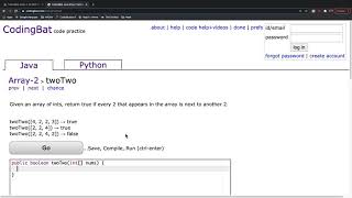 CodingBat Array 2 twoTwo [upl. by Vannie]