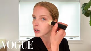 Abby Champion’s OntheGo Model Skin Care and Makeup Routine  Beauty Secrets  Vogue [upl. by Ayhtin]